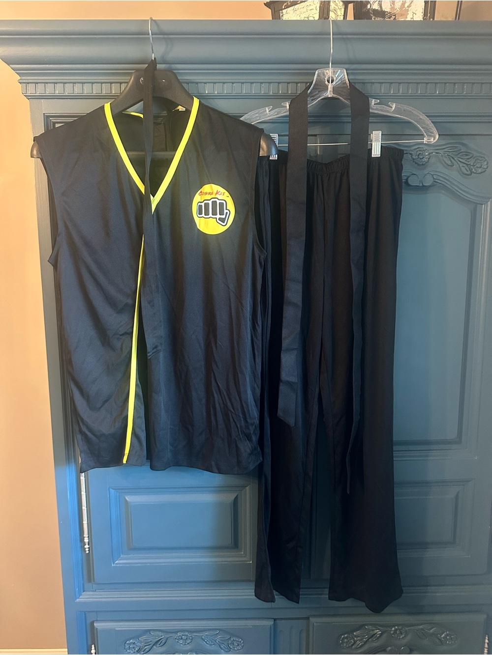 Black Martial Arts Uniform with Yellow Trim